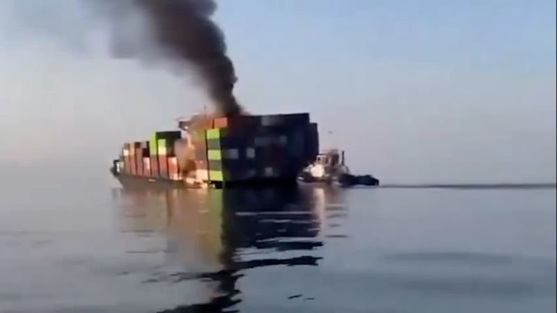 Container ship sinks in Strait of Hormuz as attacks on shipping hit new high